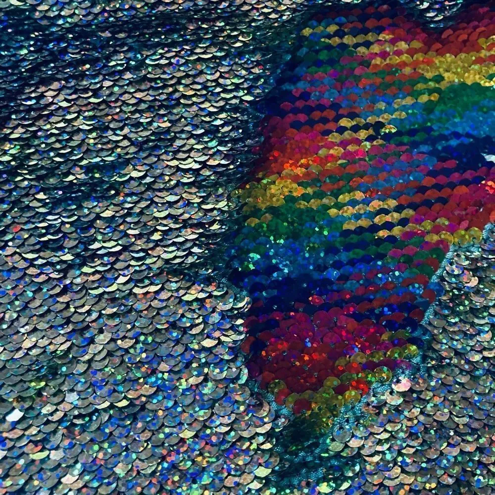 Rainbow Sequin Zipper Storage Travel Cosmetic Bag
